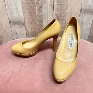 Jimmy Choo nude platform heels